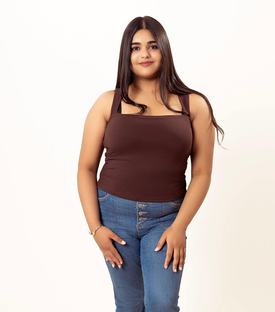 Square Neck Ruched Tank